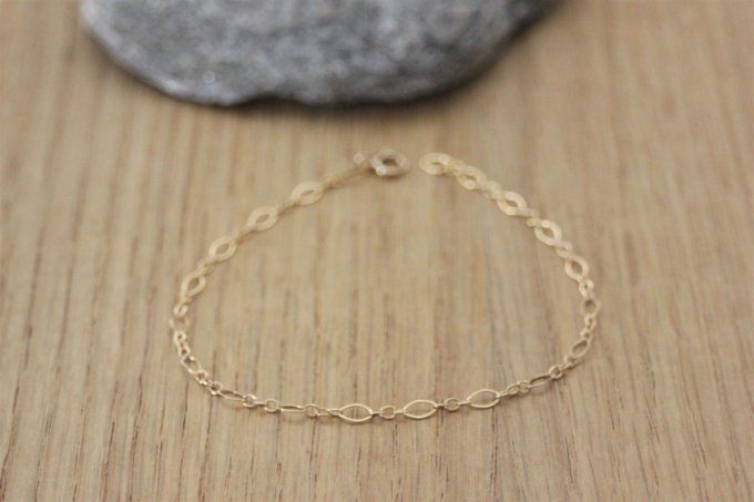 Bracelet en or Gold Filled chaine maille figaro