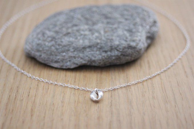 Collier coquillage cauri en argent massif