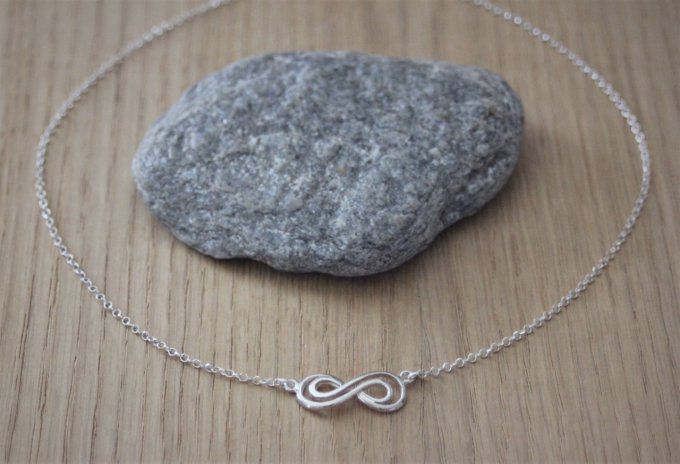 Collier 2 Infini enlacés en argent massif 