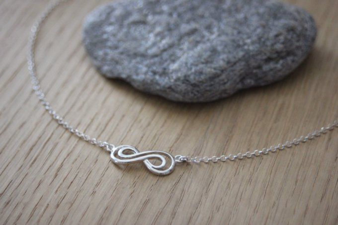 Collier 2 Infini enlacés en argent massif 