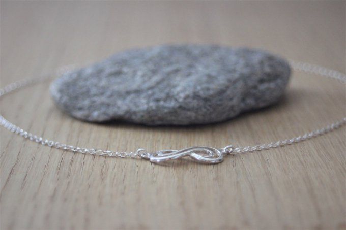 Collier 2 Infini enlacés en argent massif 