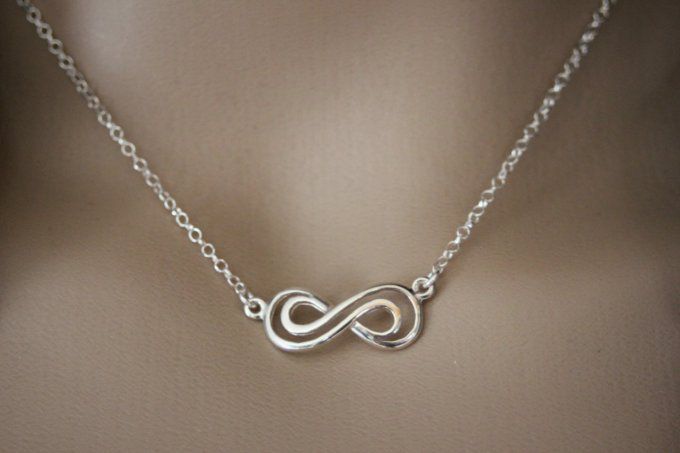 Collier 2 Infini enlacés en argent massif 