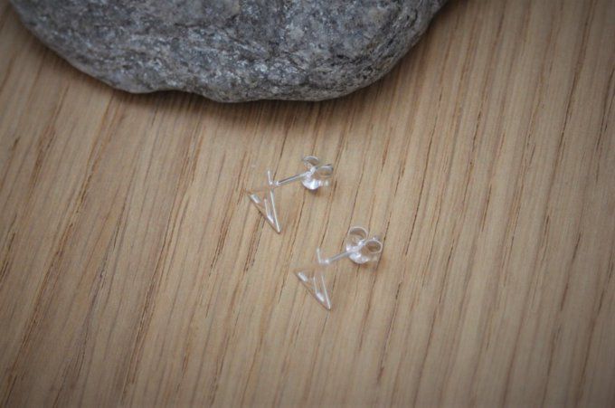 Boucles d'oreilles petit tipi indien en argent massif 