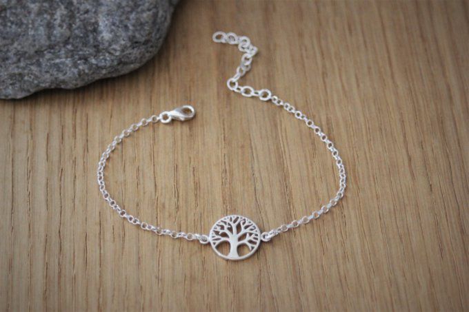 Bracelet arbre de vie en argent massif 