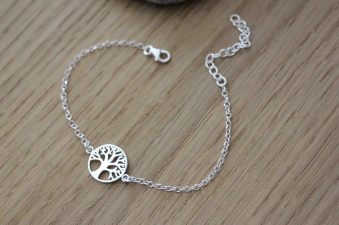 Bracelet arbre de vie en argent massif 