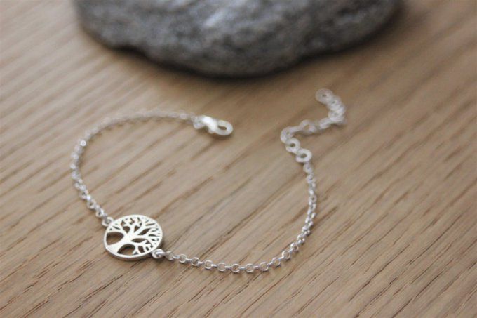 Bracelet arbre de vie en argent massif 