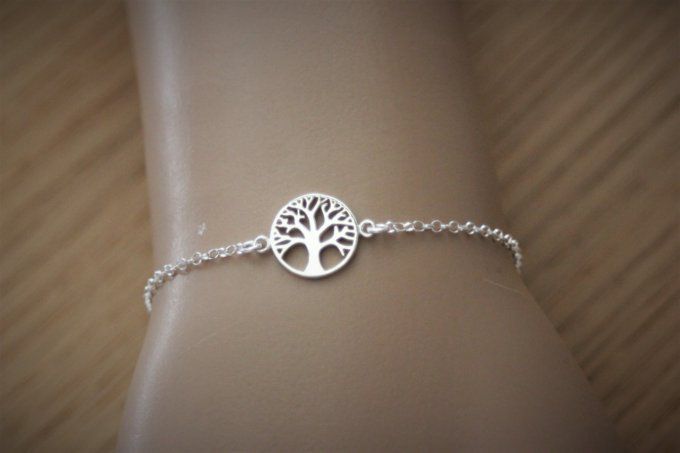 Bracelet arbre de vie en argent massif 