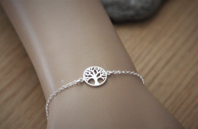 Bracelet arbre de vie en argent massif 