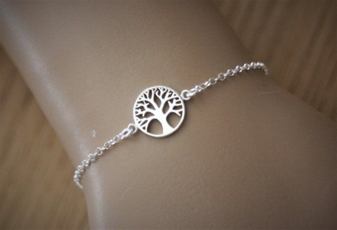 Bracelet arbre de vie en argent massif 