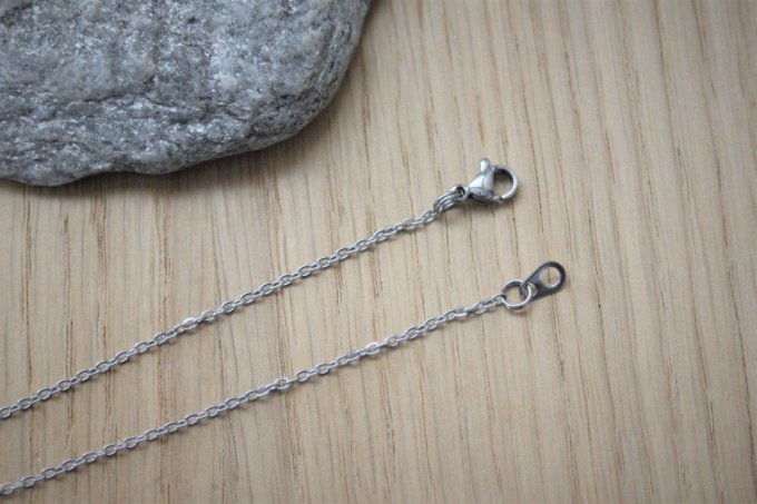 Collier acier inoxydable avec perle coeur à graver