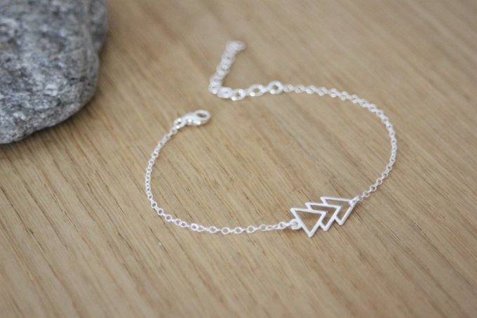 Bracelet argent 3 triangles style ethnique