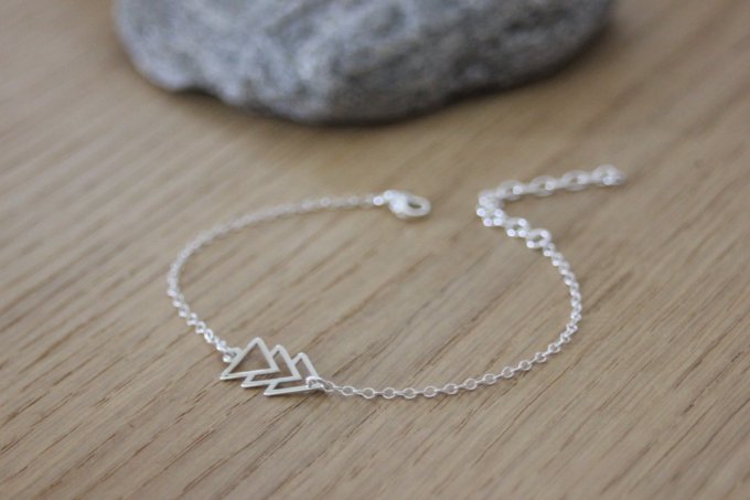 Bracelet argent 3 triangles style ethnique