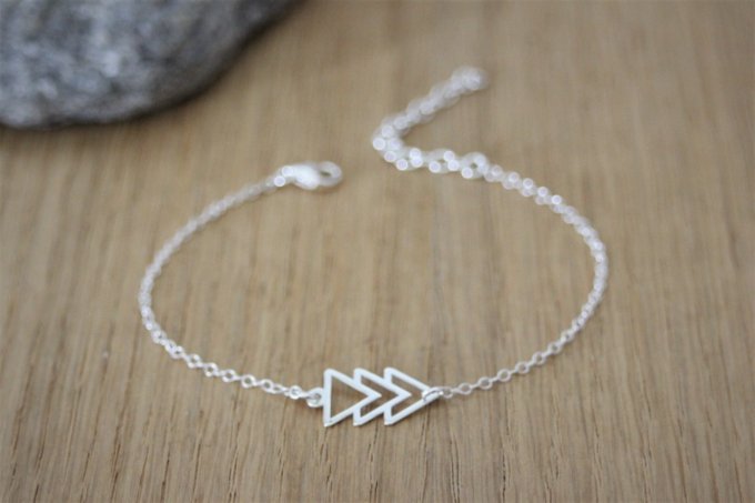 Bracelet argent 3 triangles style ethnique