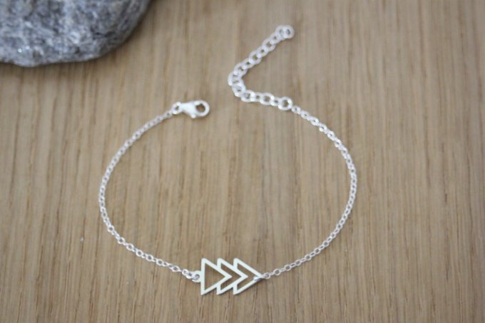 Bracelet argent 3 triangles style ethnique