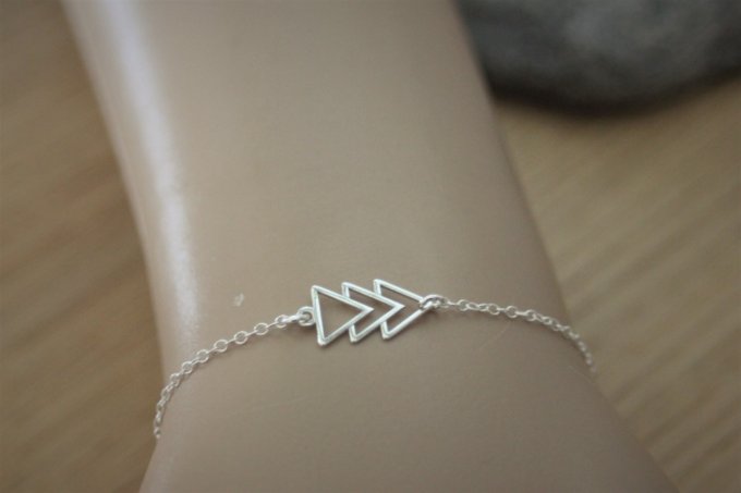 Bracelet argent 3 triangles style ethnique