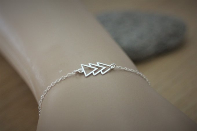 Bracelet argent 3 triangles style ethnique