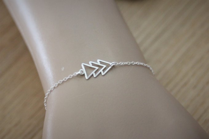 Bracelet argent 3 triangles style ethnique