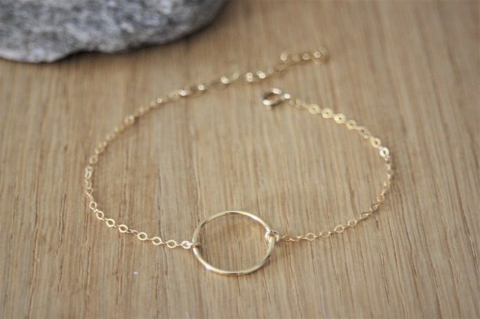 Bracelet minimaliste en or Gold Filled anneau de 15mm