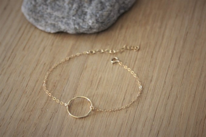 Bracelet minimaliste en or Gold Filled anneau de 15mm