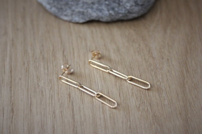 Boucles d'oreilles chaines en or gold filled