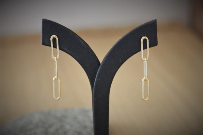 Boucles d'oreilles chaines en or gold filled