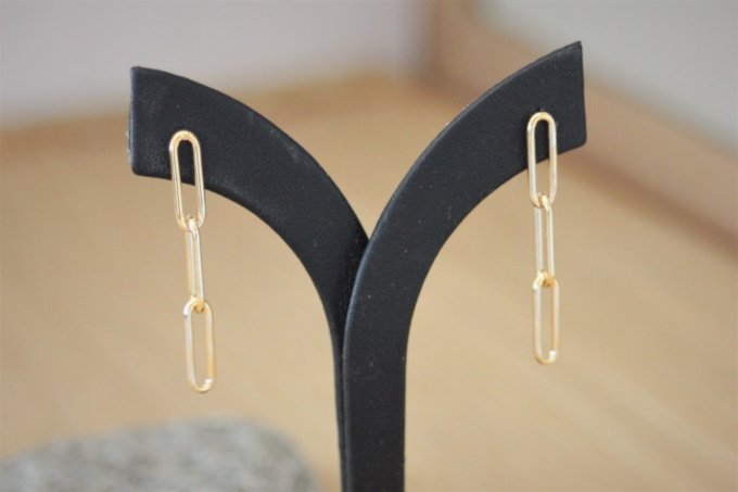 Boucles d'oreilles chaines en or gold filled