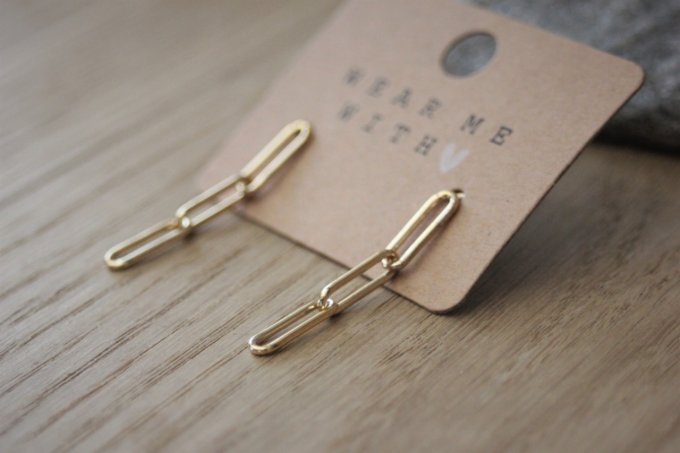 Boucles d'oreilles chaines en or gold filled