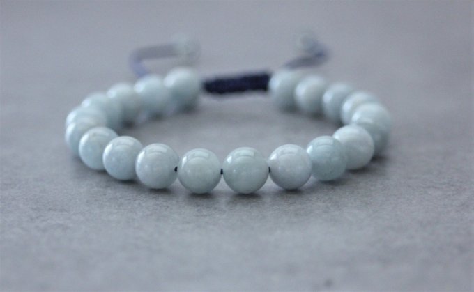 Bracelet perles aigue marine