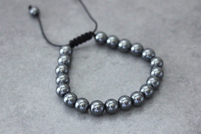 Bracelet perles hématite