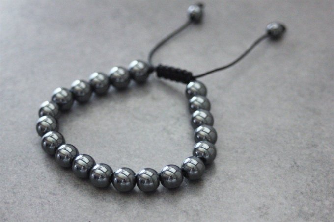 Bracelet perles hématite