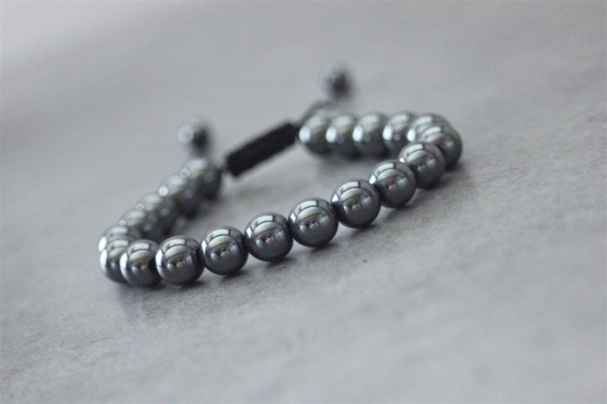 Bracelet perles hématite