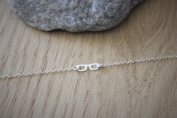 Bracelet lunettes  en argent massif 