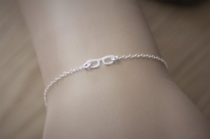 Bracelet lunettes  en argent massif 