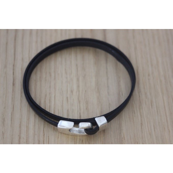 bracelet cuir noir pour homme