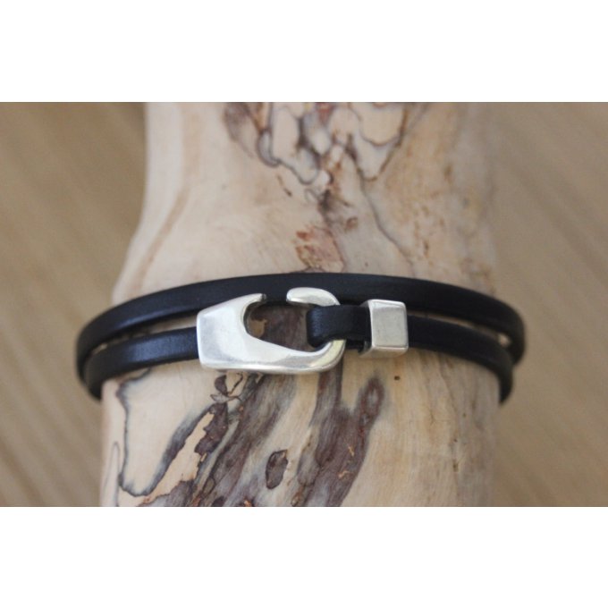 bracelet homme cuir noir