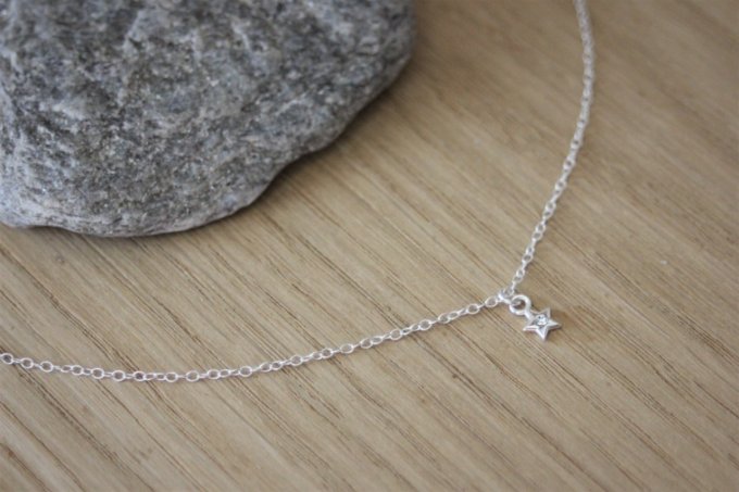 Collier argent pendentif mini étoile avec cristal swarovski