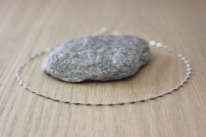 Collier argent chaine avec petit losanges