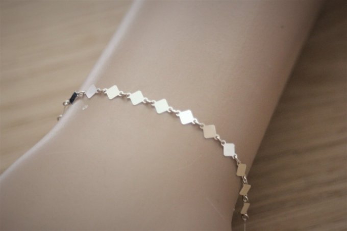 Bracelet argent chaine avec petits losanges