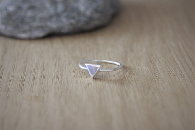 Bague triangle en argent massif 