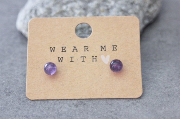 Boucles d'oreilles en améthyste et argent massif