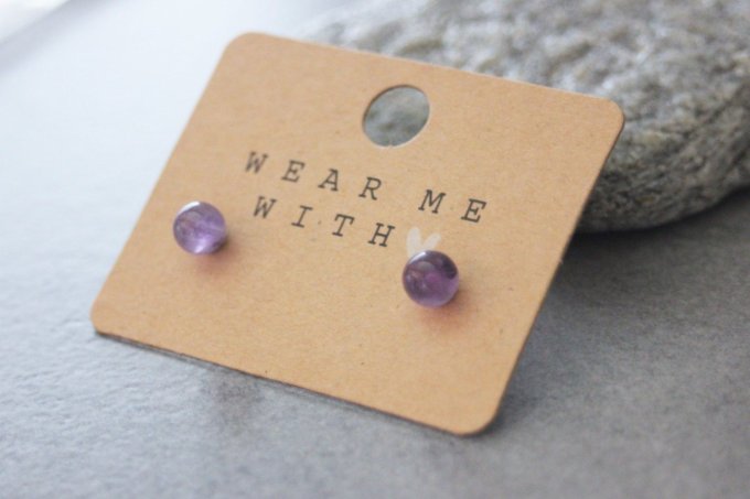 Boucles d'oreilles en améthyste et argent massif