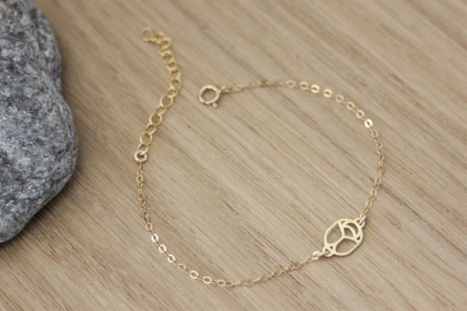 Bracelet minimaliste en or Gold Filled scarabée porte bonheur