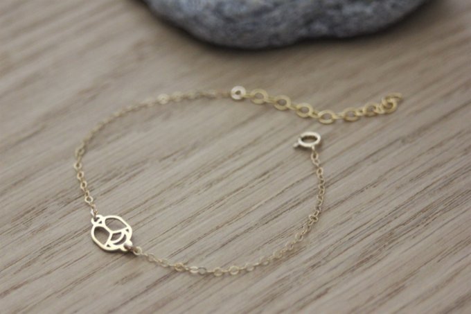 Bracelet minimaliste en or Gold Filled scarabée porte bonheur