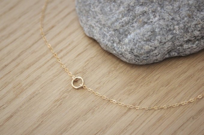 Collier or Gold Filled pendentif cercle 7mm