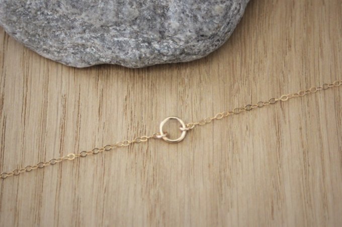 Collier or Gold Filled pendentif cercle 7mm