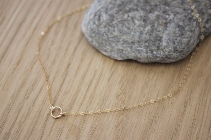 Collier or Gold Filled pendentif cercle 7mm