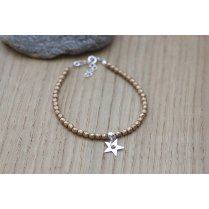 bracelet cristal et argent massif