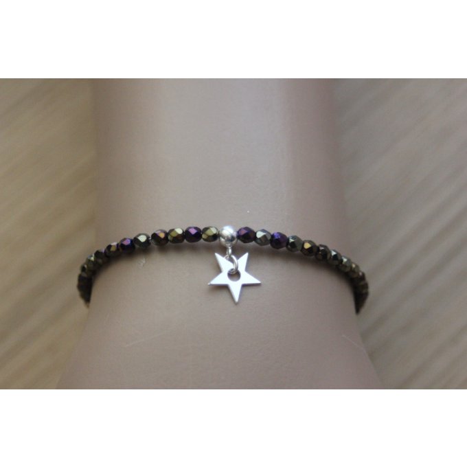 bracelet fin en cristal et argent