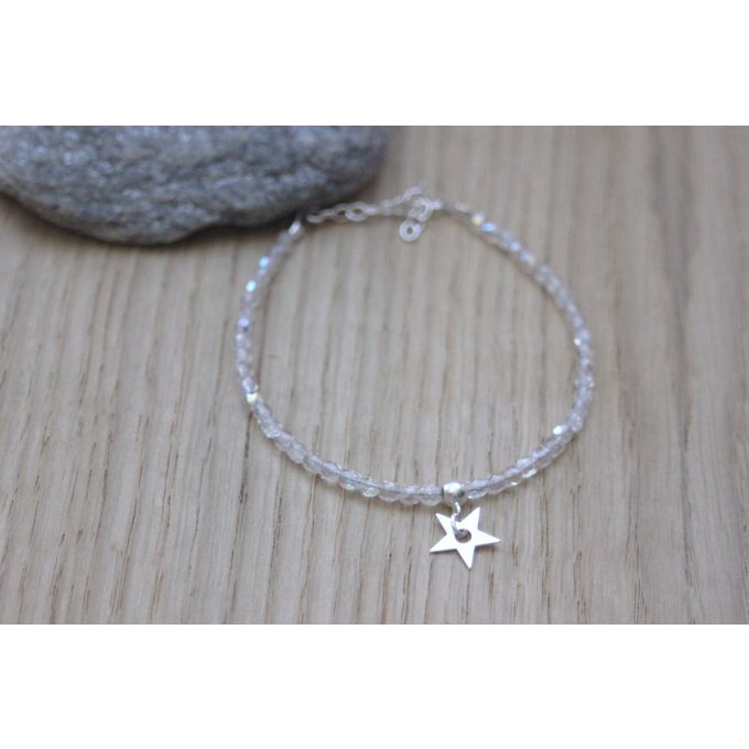 bracelet cristal et étoile argent