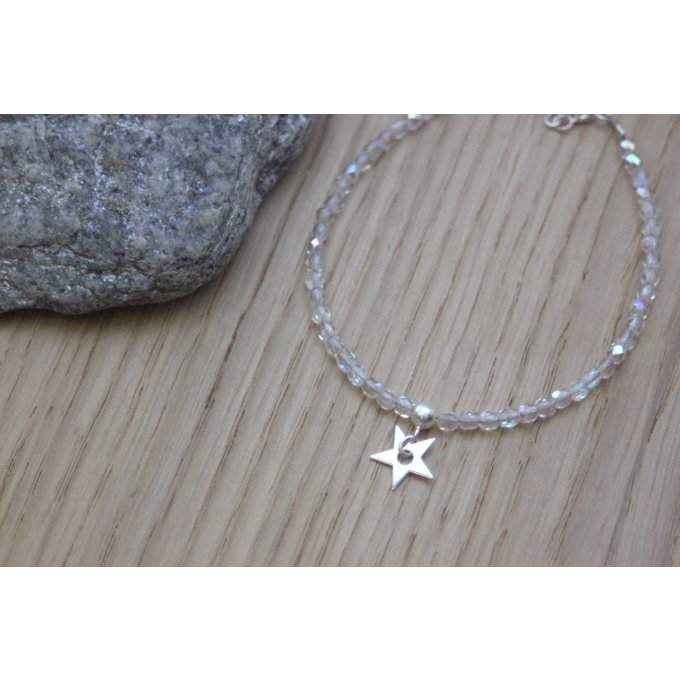 bracelet étoile argent massif